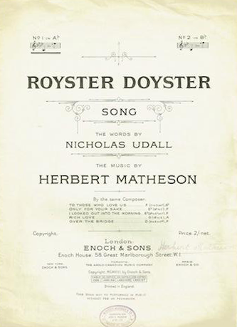 Royster Doyster, a song by Herbert Matheson published in 1916.